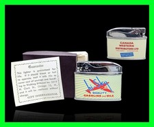 Vintage Hi-Sky Gasoline Oils Goodyear Canada Flat Ad Lighter - With Box UNFIRED  picture