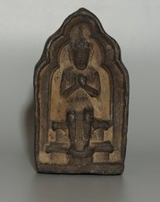 Tibet 1500s Old Antique Buddhist Clay Tsa Tsa Buddha Statue Maitreya Bodhisattva picture
