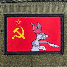 Our Communism Bunny Patch Moral Tactical Military Army USA Flag Hook & Loop picture