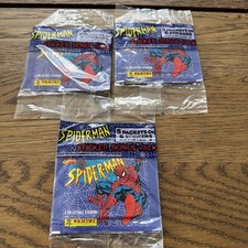 1995 Spider Man Panini Fleer Sticker Book Album Starter Set 3 Packs Marvel picture