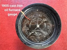 American Steam Gauge & Valve MFG Co C1905 Antique Cast Iron Oil Furnace Dial  picture
