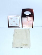 Vintage Stratton Flower Mirror  With Comb Hair Pick  picture