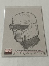 2008 Topps Star Wars Galaxy Scout Trooper Sketch By KATE GLASHEEN 1/1 picture