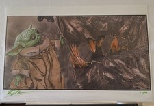 Tom Hodges Signed 11” X 17” Print Of Grogu Limited Of 20 Prints Signed picture