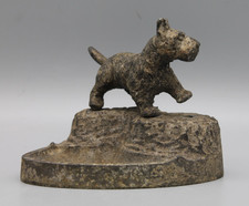 1930s Scottie Dog Peeing Novelty Lighter Fluid Dispenser Figural Antique Metal picture