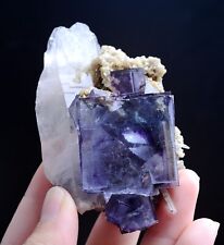 159g Natural Window Purple Fluorite Crystal Mineral Specimen /Yaogangxian China picture