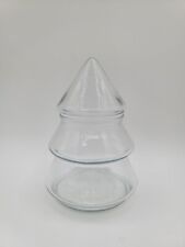 Anchor Hocking Christmas Tree Jar 6.25 Inches Tall Airtight Seal Clear Glass picture