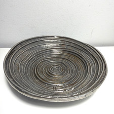 Vintage Patrick Meyer Art Pewter Brutalist Modernist Trinket Jewelry Dish Swirl picture
