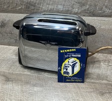 Vtg 1950s Mid-Century Modern Kenmore Chrome Toaster Model 344-6332 -Works GREAT picture