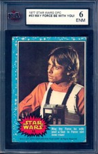 1977 Topps OPC Star Wars 1st Series #63 LUKE SKYWALKER Rookie KSA 6 EX-NM RC picture