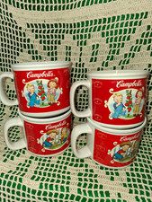 Lot of 4 Vintage 2002 Campbell's Kids Ceramic Soup Mugs Houston Harvest #31981 picture