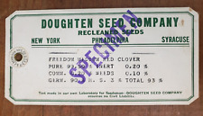 Vintage 1930 Seed Bag Tag Doughten Company Philadelphia Syracuse PA NY Ad picture