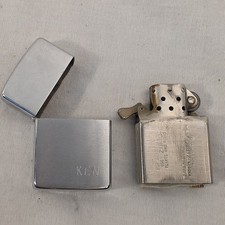 Vintage Zippo Lighter Pat 2517191 Bradford PA Engraved Ken Needs Flint 1950s picture