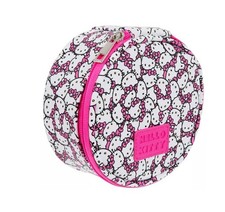 Hello Kitty All Over Print Zipper Round Travel Cosmetic Case 6