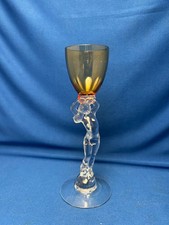 VINTAGE CAMBRIDGE “NUDES” MOCHA BRANDY GLASS CLEAR NUDE STEM “STATUESQUE” picture