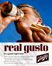 1962 Schlitz Beer Real Gusto with Hot Dog Magazine Promo Ad Repro 8x10 Photo picture