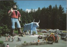 Trees of Mystery Paul Bunyan Babe Blue Ox Klamath CA Postcard FVN Corp Unposted picture