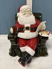 Vtg Sitting Santa Claus Cookie Jar Pottery CHRISTMAS Alberta’s Molds Signed 1983 picture