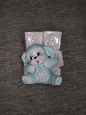 RARE MCM Vintage Lefton Planter Vase Anthropomorphic Pink Blue Lamb Ruben picture