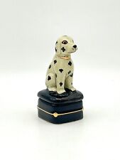 Vintage Takahashi Dalmatian Dog Trinket Box Porcelain Japan Sticker EXCELLENT picture