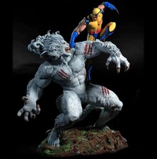 Marvel Wolverine VS Wendigo 1:4 Custom Statue Diorama RARE+ Sideshow Book picture
