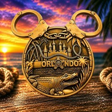 🔥WDW Orlando Gold Mickey Disney Ears Challenge Coin U.S. Secret Service Office picture