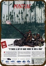 1944 PONTIAC Anti-Aircraft Field Gun Vintage-Look DECORATIVE REPLICA METAL SIGN picture