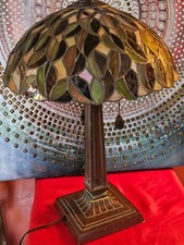Vtg Quoizel Greenwood Tiffany-Style Table Lamps picture