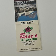Rose's Hi-Way Inn Kent Washington Matchbook Cover MM5-9 picture