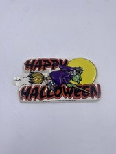 Vtg 1991 Wilton Enterprises HAPPY HALLOWEEN Flying Witch Plastic Cake Topper picture