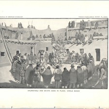 1904 Zuni NM Pueblo Circle Dance Print Shumai'koli Bureau of American Ethnology picture