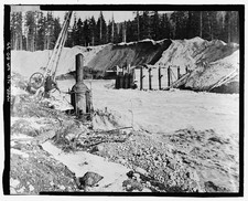 Photo:Haines Alaska 1915 Ice Jam River Logging Equipment Steam Boiler picture