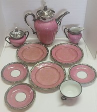 Vintage Dekor Keram Silber Porcelain Tea Cup Set Germany 1930s - 1950s. READ picture