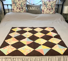 Vintage Quilt small PATCHWORK 39x39 (pics on king bed) BOHO RETRO picture