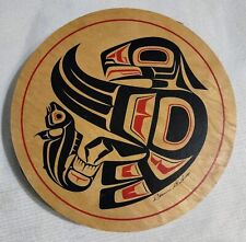 Vintage Clarence A. Wells Round Tsimshian Artwork Wooden 10