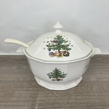 Nikko Happy Holidays/Christmas Soup Covered Tureen and Ladle Made in Japan picture