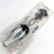Rare TOMMY BAHAMA Silver Ice Scoop with NAUTICAL ANCHOR ROPE Handle BRAND NEW picture