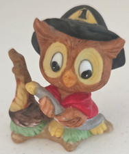 Vintage Kelvin Ceramic Fireman Owl Figurine C-833 Firefighter Mid Century Japan picture