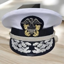 New WWll US Navy Officer Hat , US Navy Admiral Cap Repro In All Sizes picture