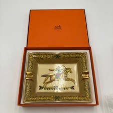 HERMES Ceramic Ashtray Gold Item Holder Pre-owned picture