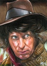Dr. WHO Tom Baker BBC Sketch Card PRINT Open Edition picture