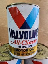 Vintage Valvoline All Climate Motor Oil Can Full 1Q Old Gas &Oil Advertising NOS picture