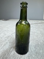 Vintage Midland Hotel Birmingham Alabama Green Glass Beer Wine Bottle Antique picture