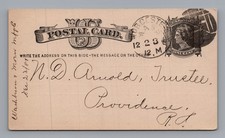 1881 Washburn Moen Wire Co Worcester MA Industrial Postcard Cancel Providence RI picture