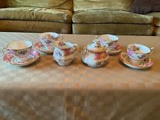 LADY CARLYLE ROYAL ALBERT 10 PC TEA/COFFEE CUP, SAUCER, CREAMER, SUGAR BOWL SET picture