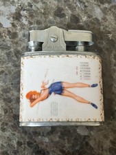 Rare Vintage 1950’ Gil Elvgren PIN UP BURLESQUE BIKINI Champion lighter Japan picture