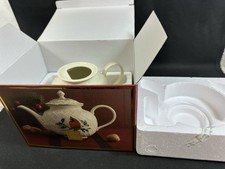 Lenox Winter Greetings~(1)Carved Teapot&Lid~1st Quality~Red Cardinal~NIB picture