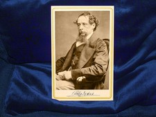 CHARLES DICKENS Victorian Writer Genius Cabinet Card Photo Vintage CDV RP picture