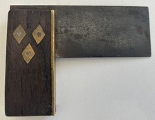 Vintage Carpenters' Rosewood & Brass Try Square with 3 diamonds - Small 3