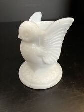Westmoreland White Milk Glass Owl Toothpick Holder picture